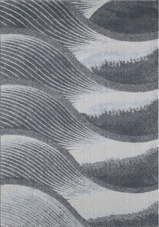 7' x 10' Blue and Gray Abstract Dhurrie Area Rug