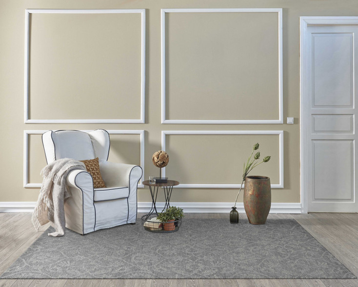 7' x 10' Grey Wool Rug