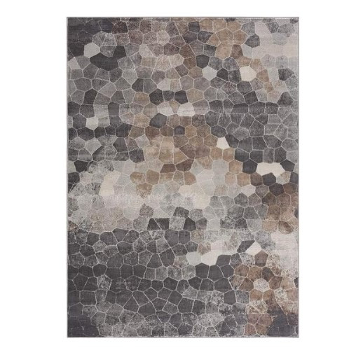 7' x 10' Beige Cobblestone Pattern Area Rug