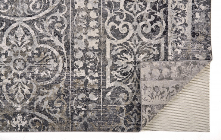 7' x 10' Gray Ivory and Taupe Abstract Stain Resistant Area Rug