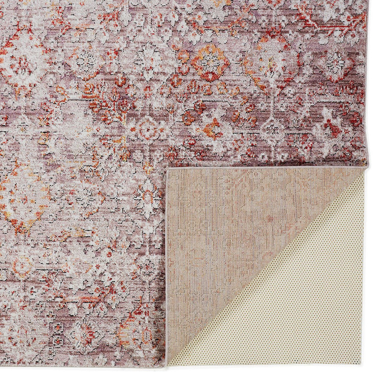 7' x 10' Pink Ivory and Gray Abstract Stain Resistant Area Rug