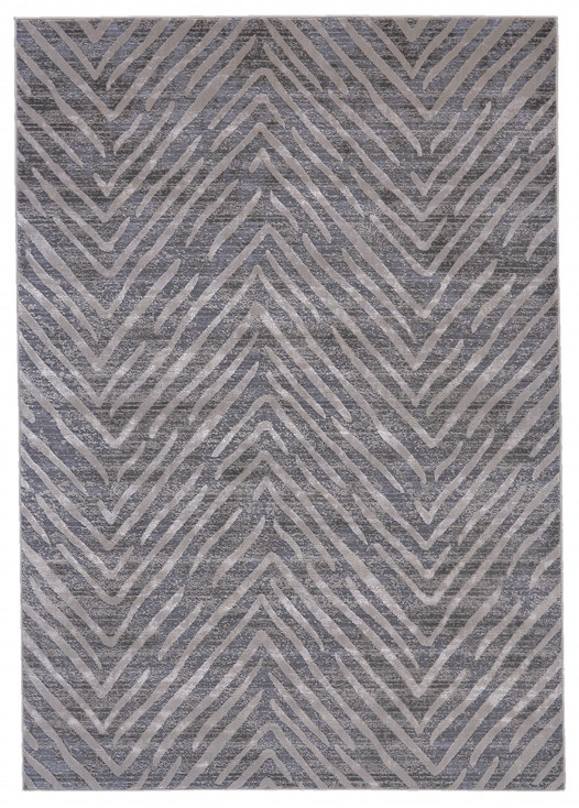 7' x 10' Gray Abstract Area Rug