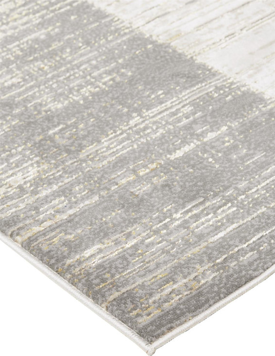 7' x 10' Gray and Ivory Abstract Stain Resistant Area Rug