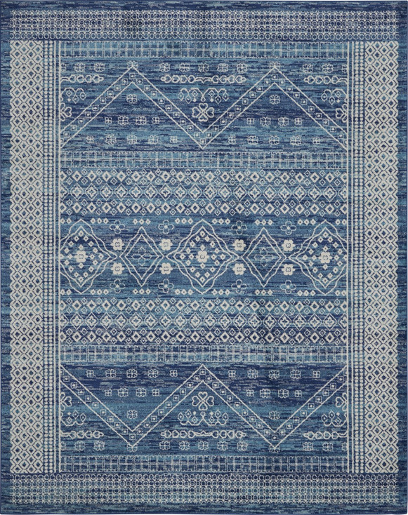 7' x 10' Navy Blue Power Loom Area Rug