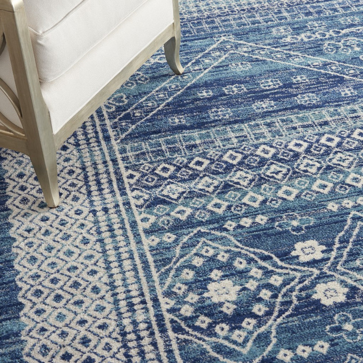 7' x 10' Navy Blue Power Loom Area Rug
