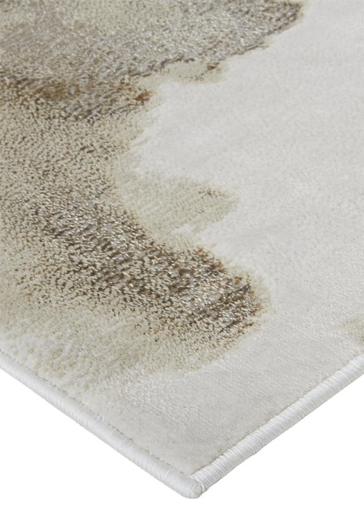 7' x 10' Ivory Tan and Gray Abstract Stain Resistant Area Rug