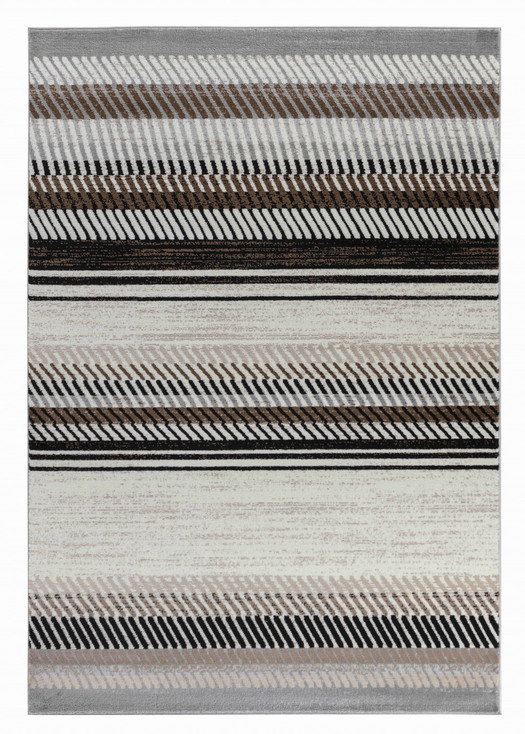 7' x 10' Beige Striped Area Rug