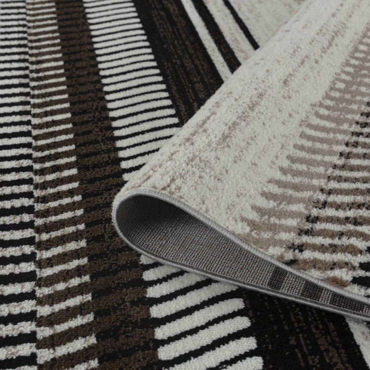 7' x 10' Beige Striped Area Rug