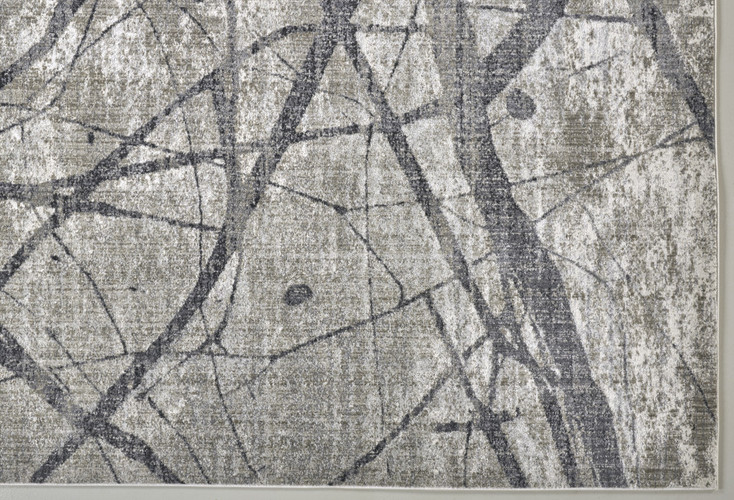 7' x 10' Taupe Gray and Ivory Abstract Stain Resistant Area Rug