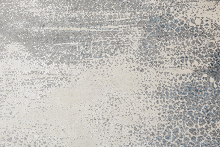 7' x 10' Gray Blue and Ivory Abstract Stain Resistant Area Rug