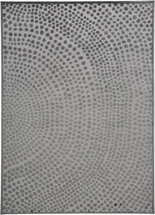 7' x 10' Gray Silver and Ivory Abstract Stain Resistant Area Rug