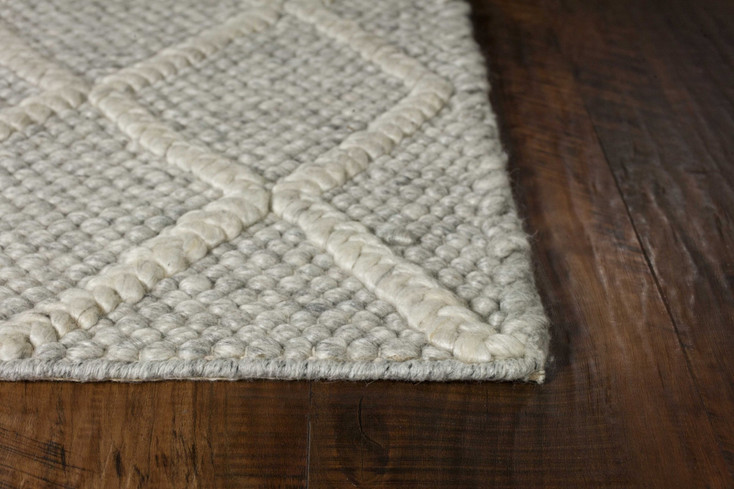7' x 9' Wool Grey Area Rug
