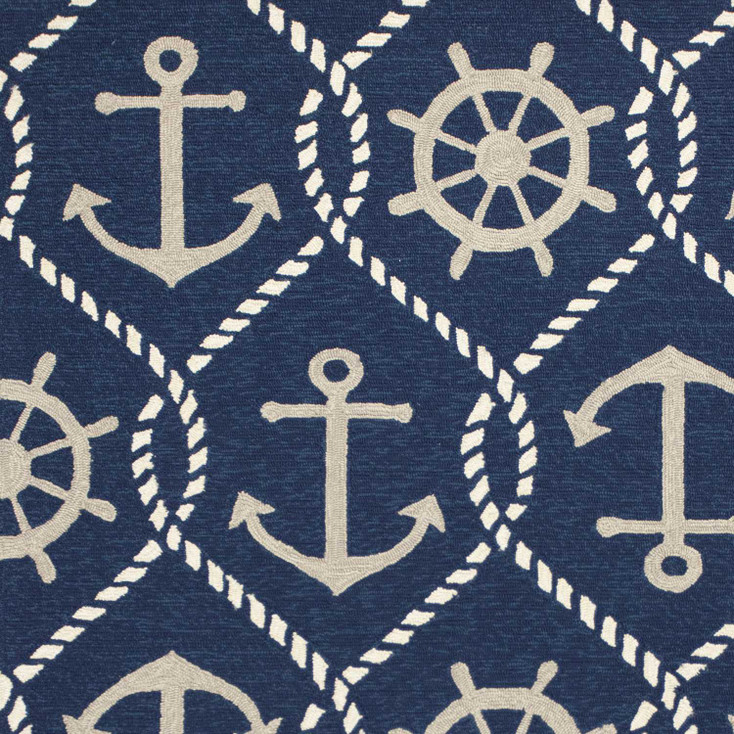 7' x 9' UV Treated Polypropylene Navy Area Rug