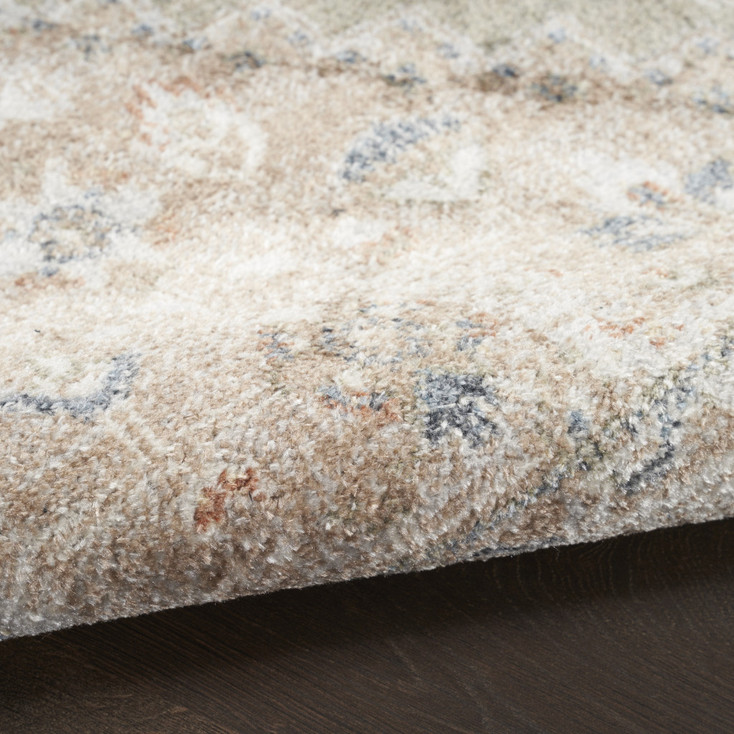 7' x 9' Sage Oriental Power Loom Distressed Washable Area Rug