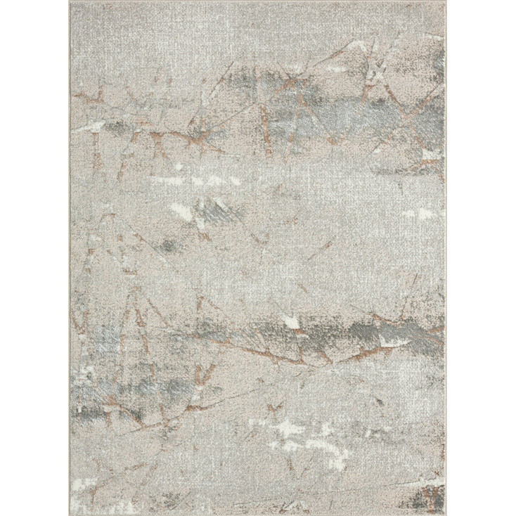 7' x 9' Beige Gray and Brown Abstract Area Rug