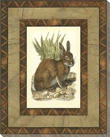 Printed Rustic Bunny Rabbit Wrapped Canvas Giclee Print Wall Art
