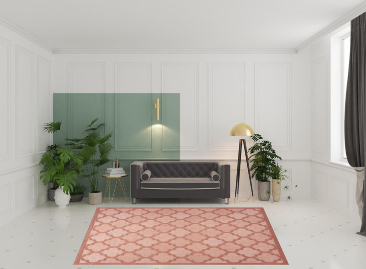 8' x 10' Orange Geometric Flat Weave Area Rug
