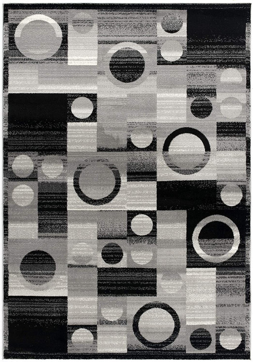 8' x 10' Gray Abstract Dhurrie Polypropylene Rectangle Area Rug