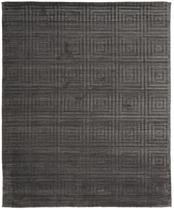 8' x 10' Gray Geometric Hand Woven Rectangle Area Rug