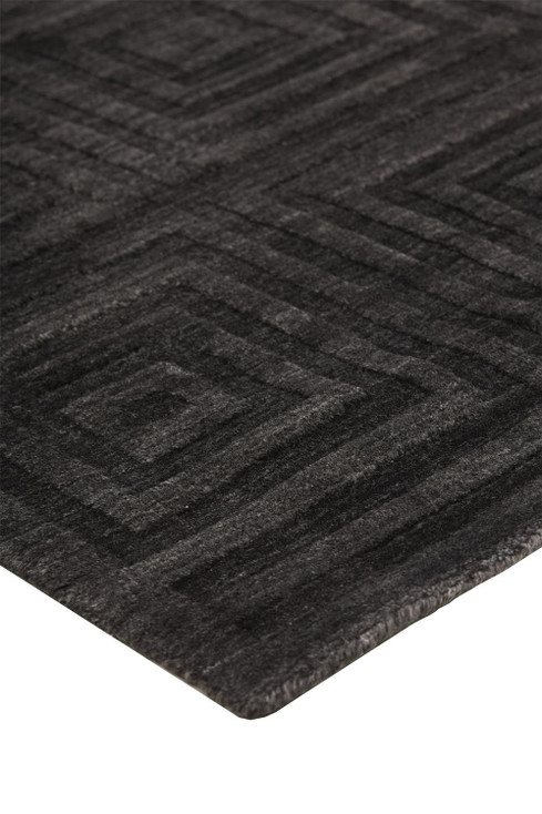 8' x 10' Gray Geometric Hand Woven Rectangle Area Rug