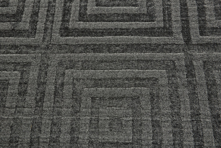 8' x 10' Gray Geometric Hand Woven Rectangle Area Rug