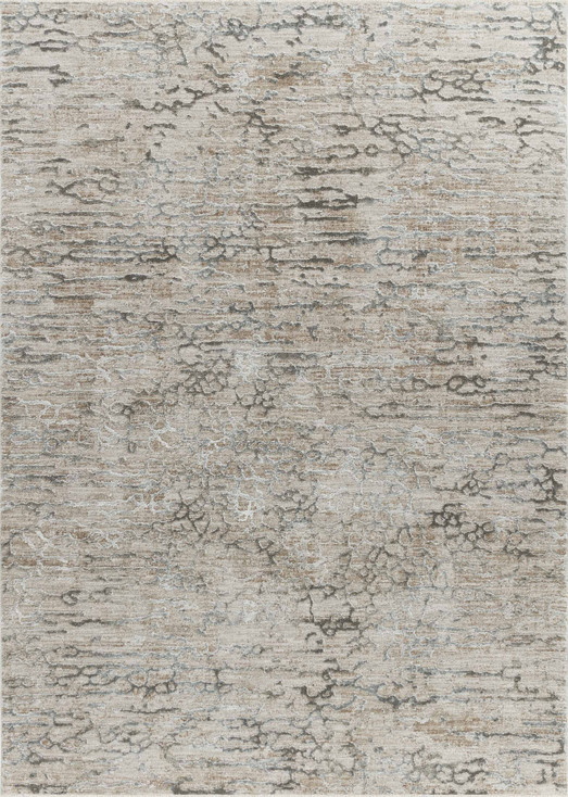 8' x 10' Beige Abstract Stain Resistant Area Rug