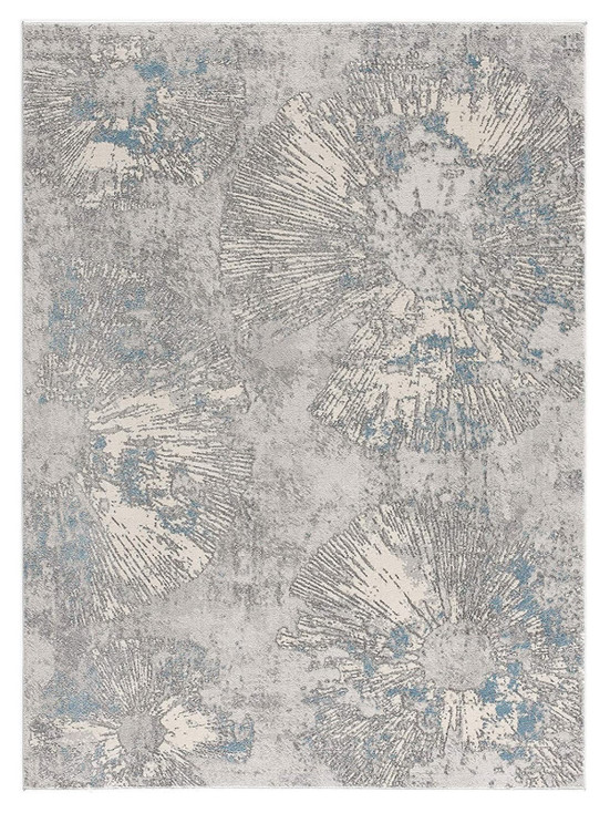 8' x 10' Blue Abstract Dhurrie Area Rug