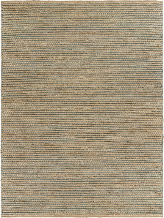 8' x 10' Tan and Blue Undertone Striated Area Rug