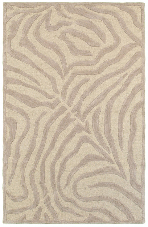 8' x 10' Taupe Zebra Pattern Area Rug