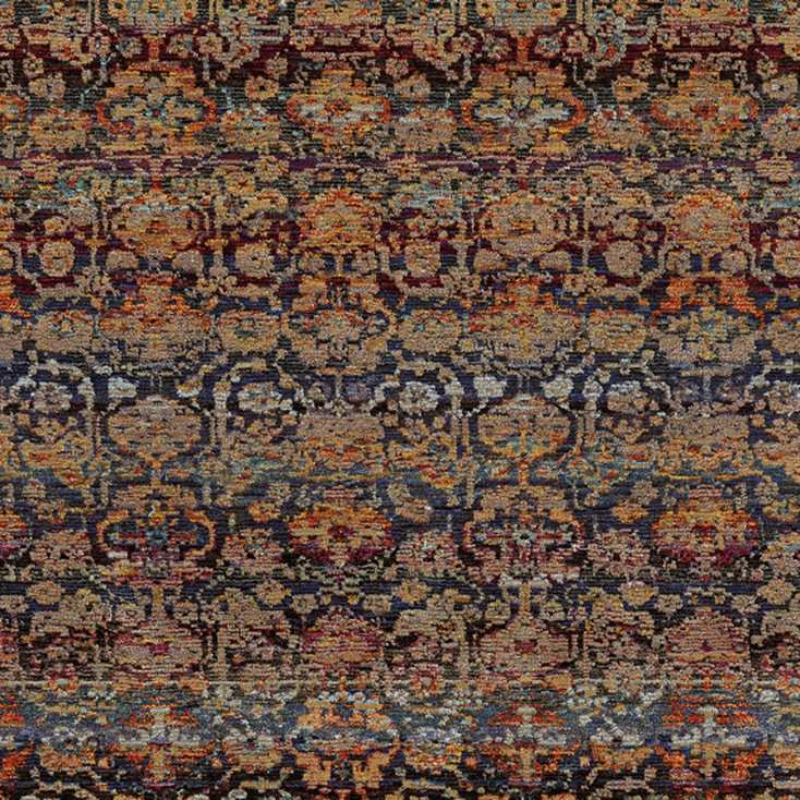 8' x 10' Multi and Blue Abstract Power Loom Stain Resistant Area Rug