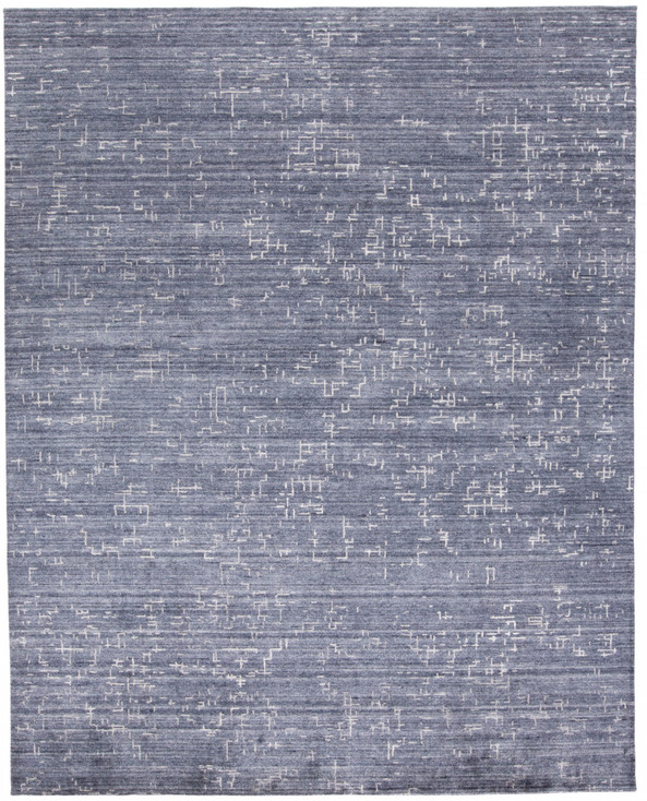 8' x 10' Blue & Ivory Abstract Hand Woven Area Rug