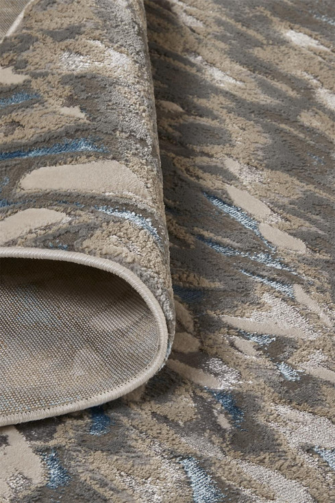 8' x 10' Blue Silver and Gray Geometric Area Rug