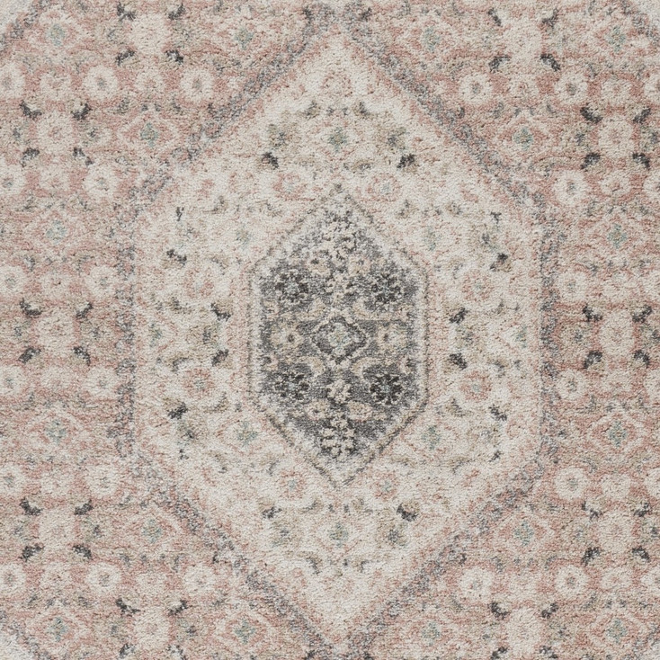 8' x 10' Gray and Soft Pink Traditional Area Rug