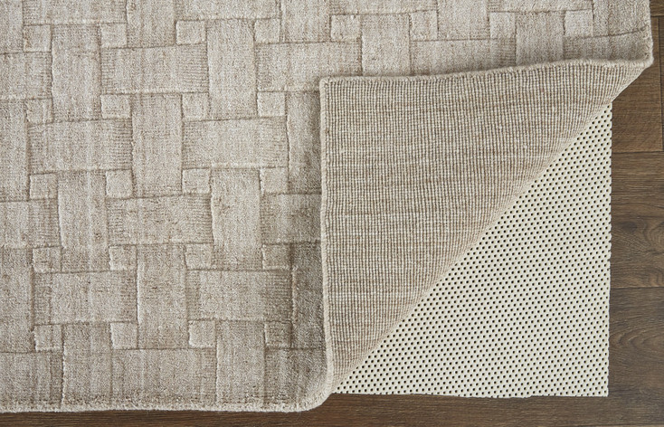 8' x 10' Ivory Striped Hand Woven Area Rug