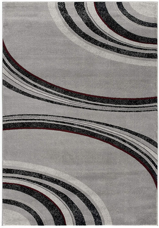 8' x 10' Gray Abstract Dhurrie Polypropylene Area Rug