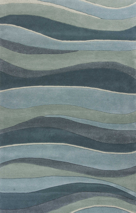 8' x 10' 6 Wool Ocean Area Rug