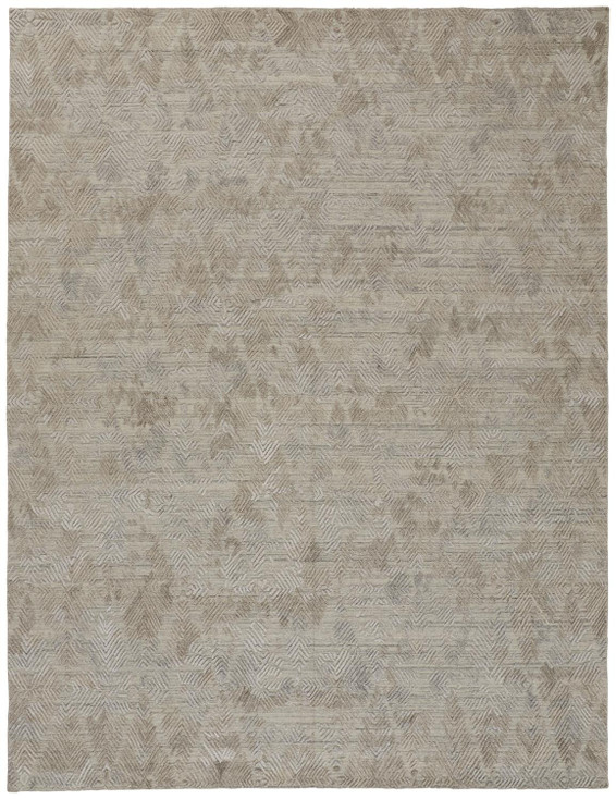 8' x 10' Gray and Taupe Abstract Hand Woven Area Rug