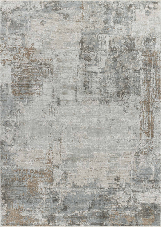 8' x 10' Beige Abstract Power Loom Stain Resistant Area Rug