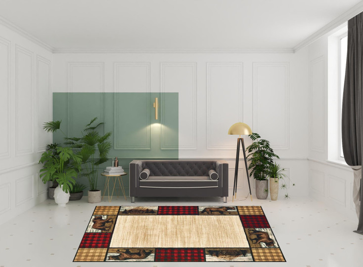 8' x 10' Ivory Southwestern Power Loom Stain Resistant Area Rug