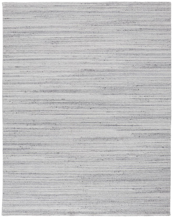 8' x 10' Silver Wool Hand Woven Stain Resistant Area Rug
