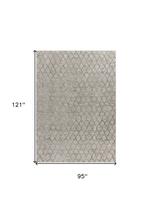 8' x 10' Beige Moroccan Stain Resistant Area Rug