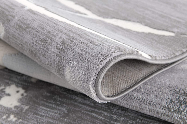 8' x 10' Gray Abstract Power Loom Rectangle Area Rug
