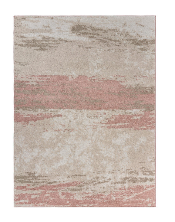 8' x 10' Blush and Beige Abstract Strokes Area Rug