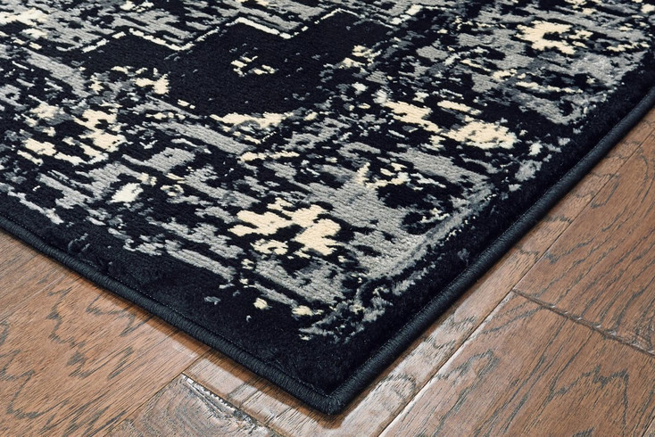 8' x 10' Black Dhurrie Area Rug