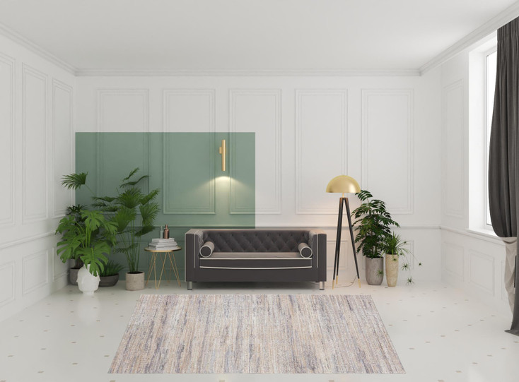 8' x 10' Gray Abstract Polyester Rectangle Area Rug