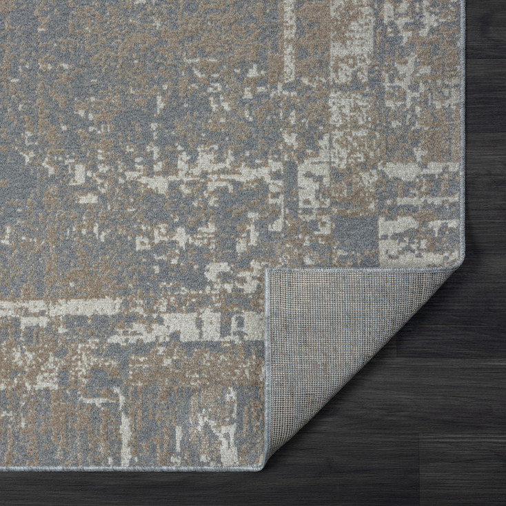 8' x 10' Gray Abstract Distressed Washable Area Rug