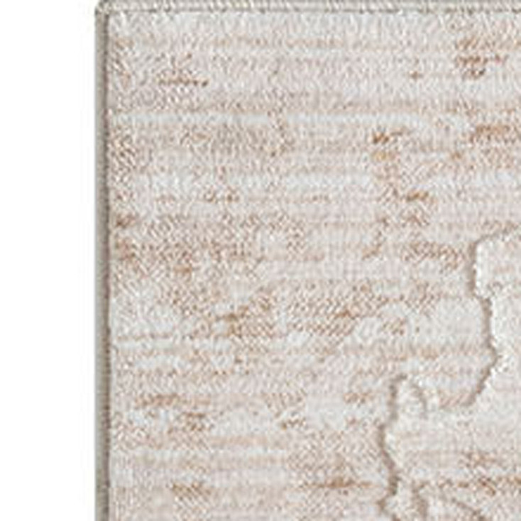 8' x 10' Beige Abstract Rectangle Polyester Area Rug
