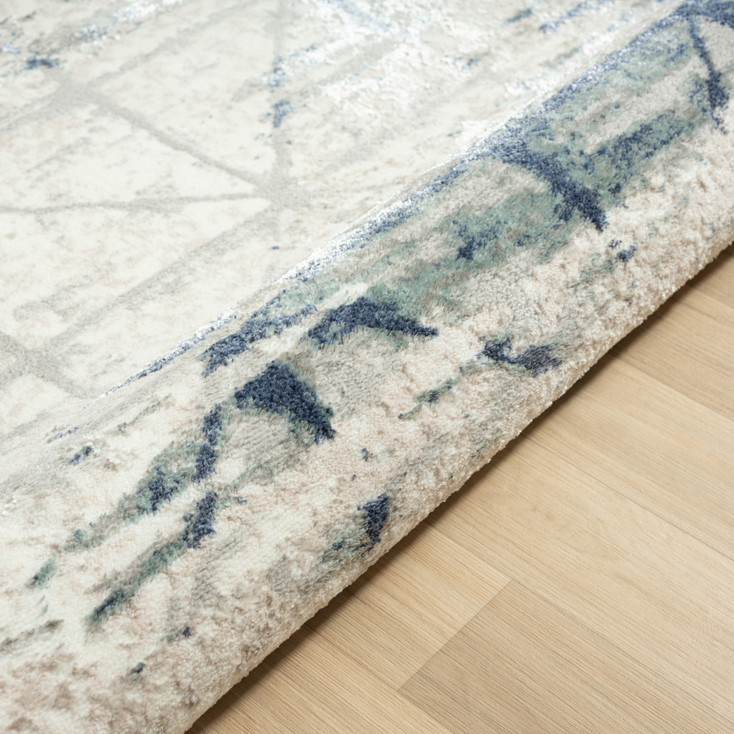 8' x 10' Blue Abstract Stain Resistant Area Rug