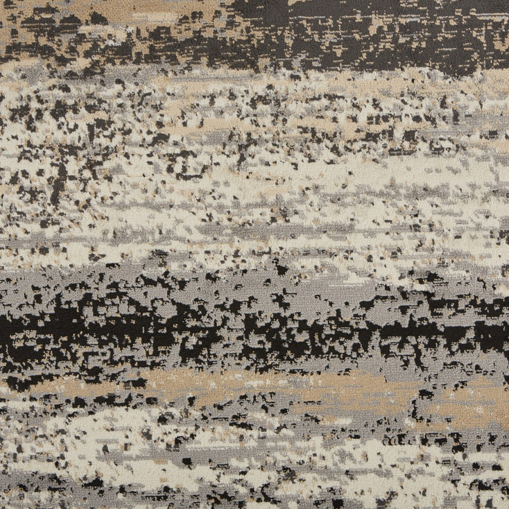 8' x 10' Beige and Black Abstract Desert Area Rug
