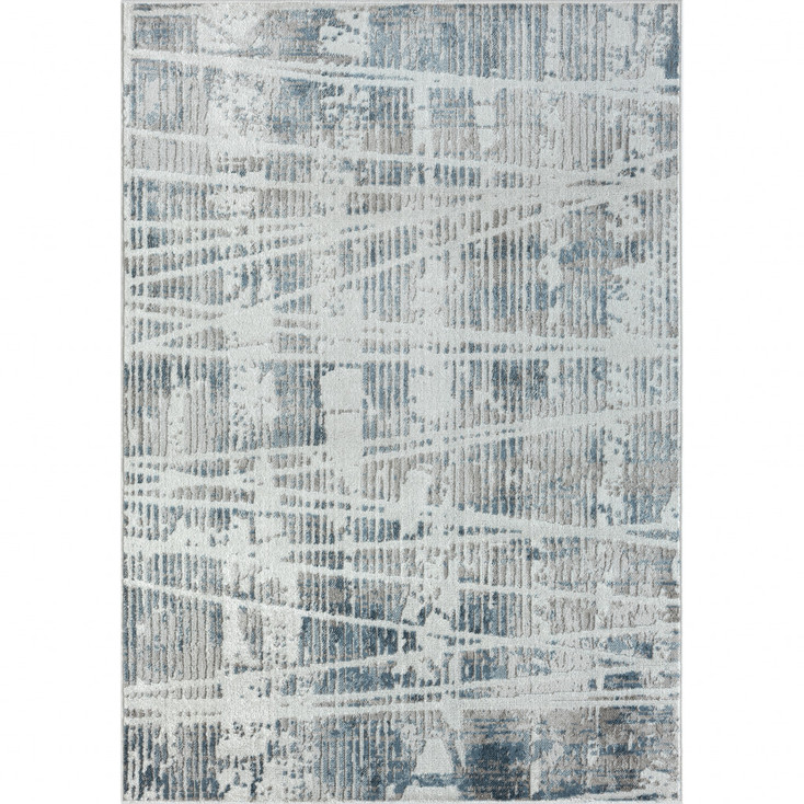 8' x 10' Blue Abstract Rectangle Area Rug
